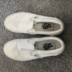 white slip on vans